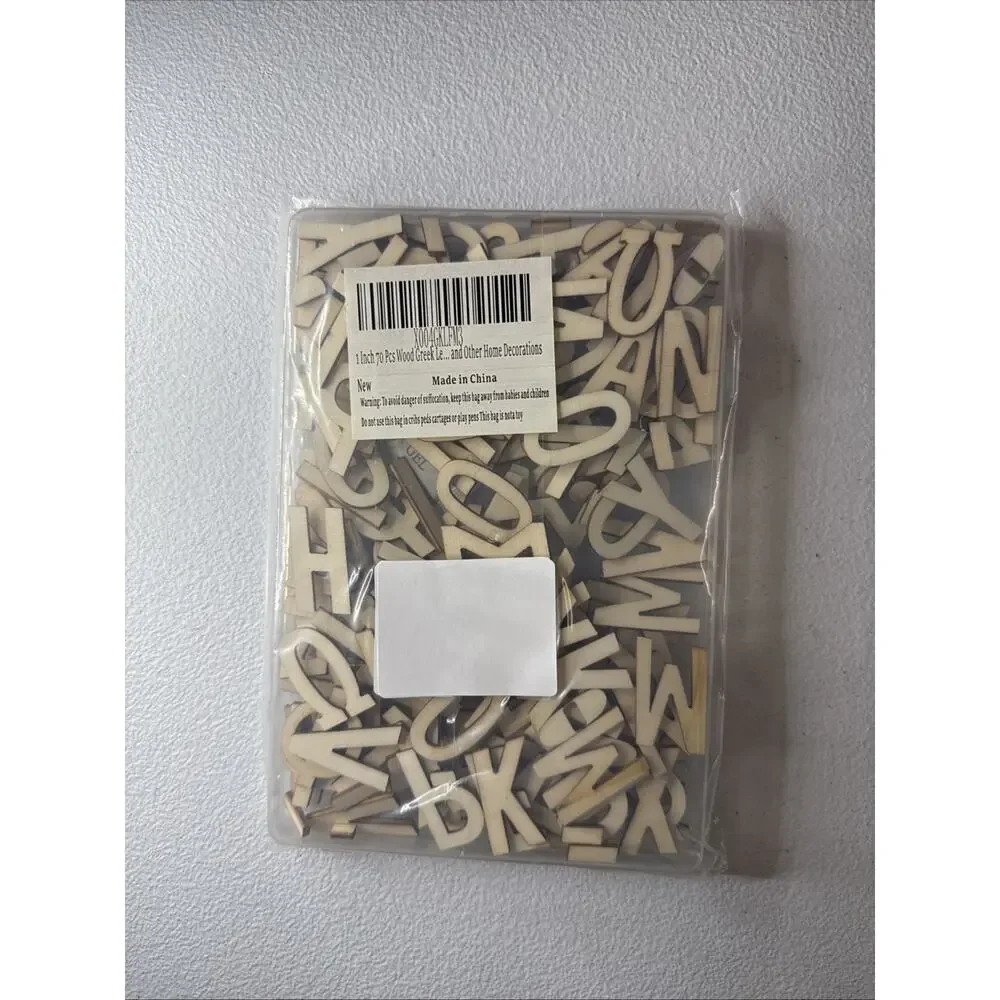 1 Inch 70 Pcs Wood Greek Letters, Unfinished Wooden Alphabet Letters for Sororit